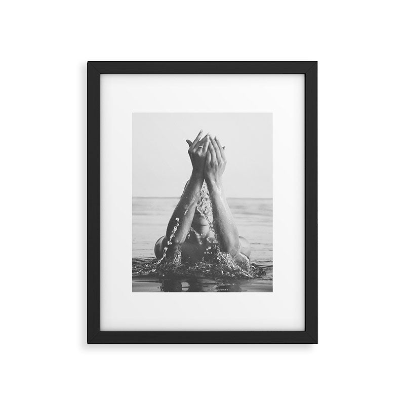 Wild and free, just like the sea - Female portrait black and white photography - photograph Framed Art Print Gallery Image 5