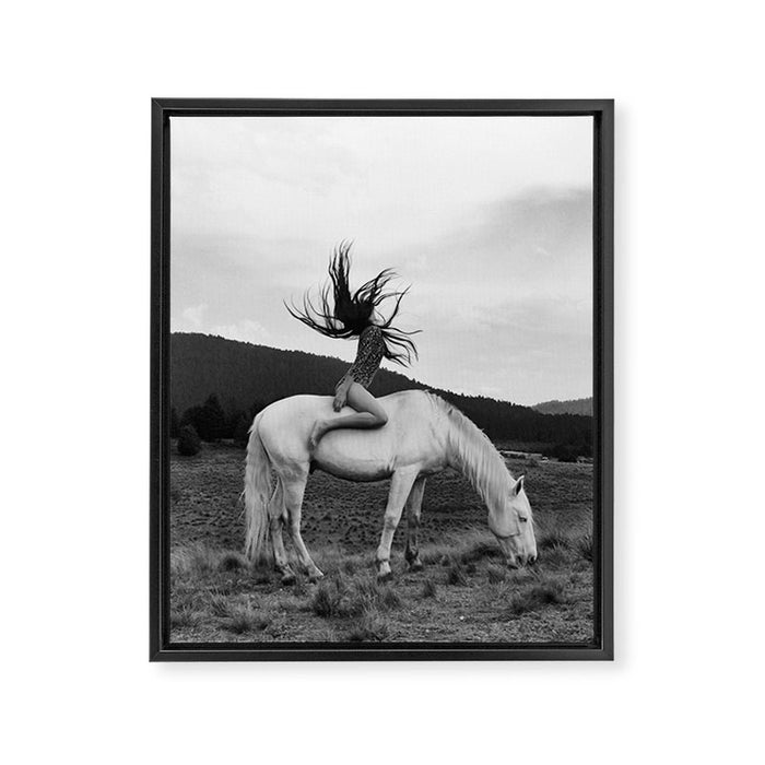 WILD HORSE GIRL Framed Canvas Print Gallery Image 1