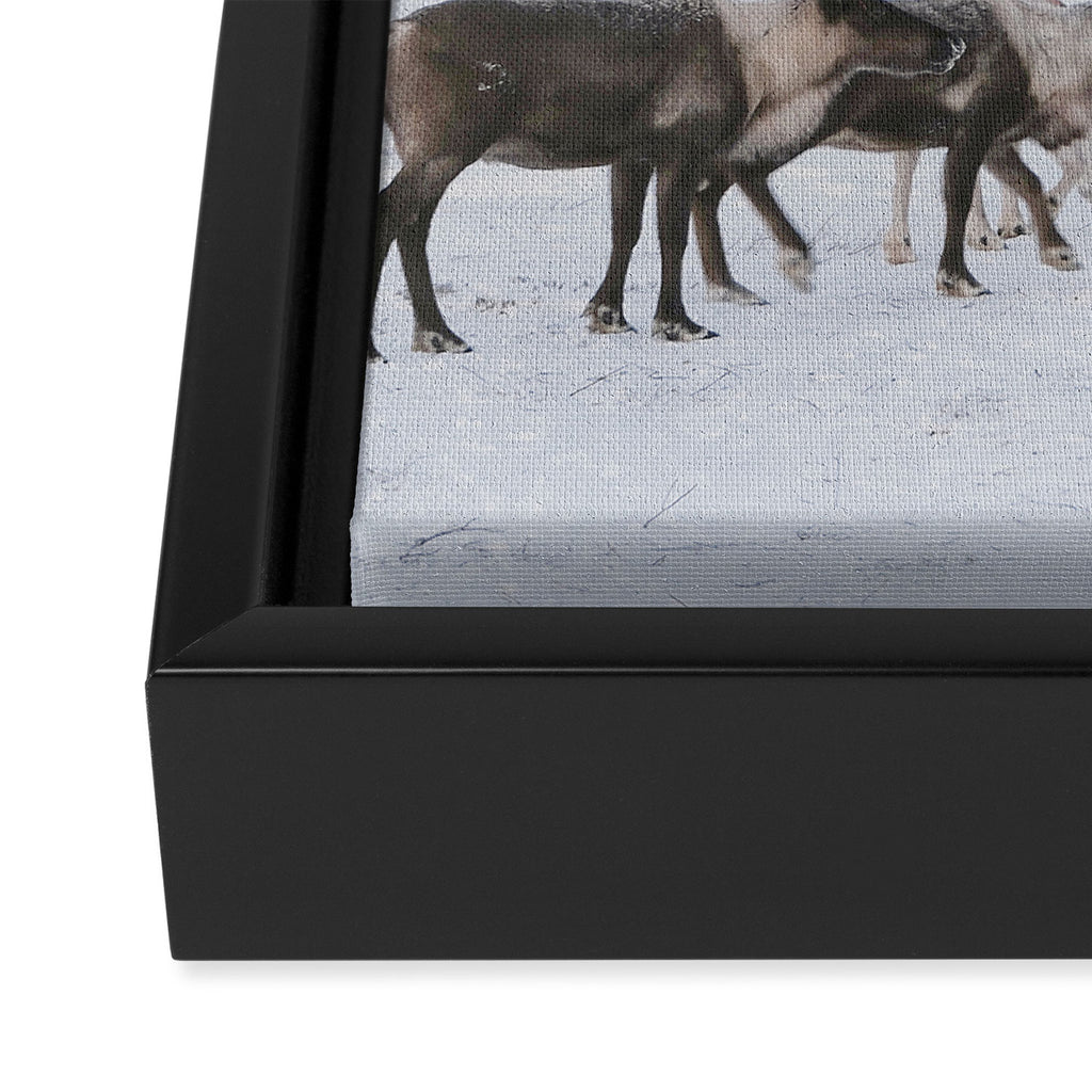 Winter Landscape Photo Art - Lapland Series - Reindeer Moon Minimal Nature Framed Canvas Print Gallery Image 3