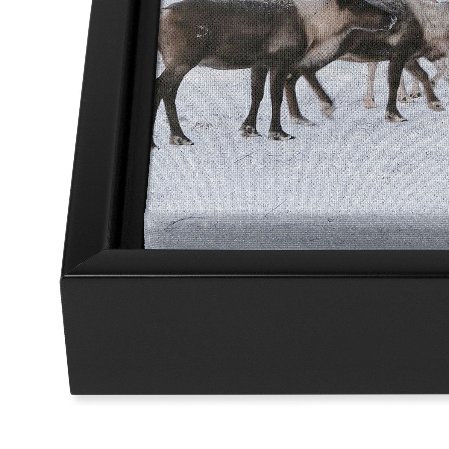 Winter Landscape Photo Art - Lapland Series - Reindeer Moon Minimal Nature Framed Canvas Print Gallery Image 3
