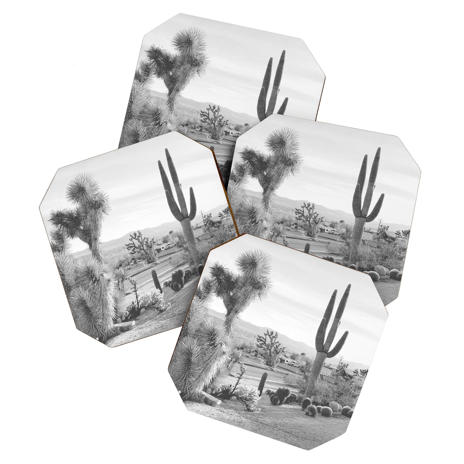 Yucca Valley | Black and White California Landscape Photography Coaster Gallery Image 1