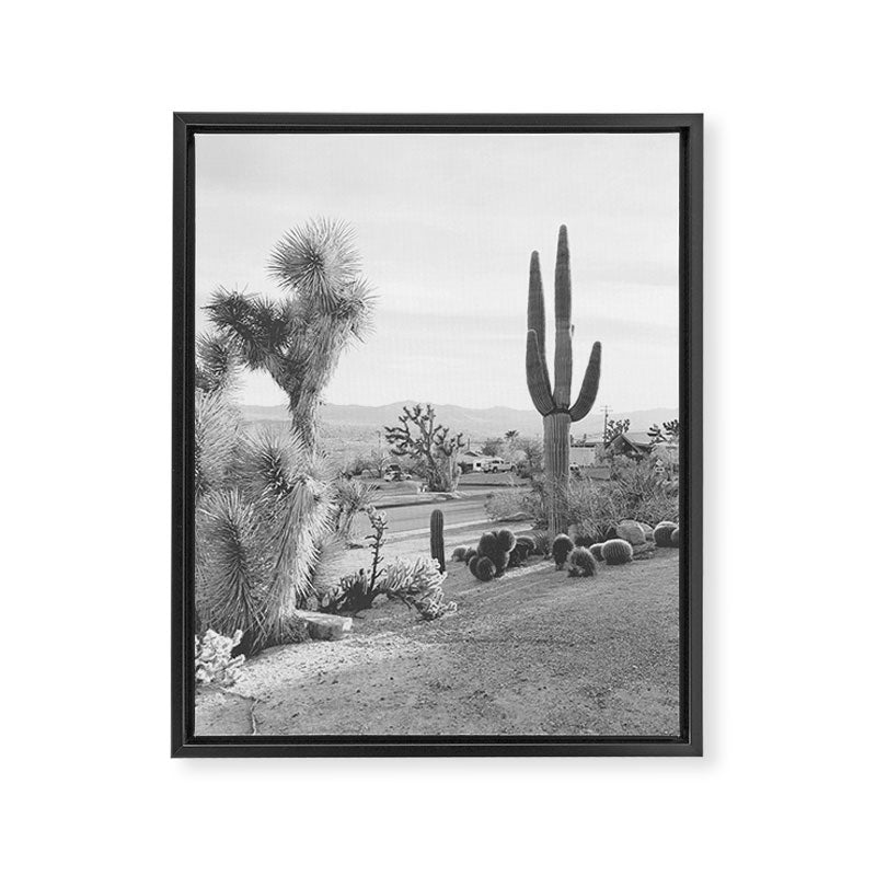 Yucca Valley | Black and White California Landscape Photography Framed Canvas Print Gallery Image 6