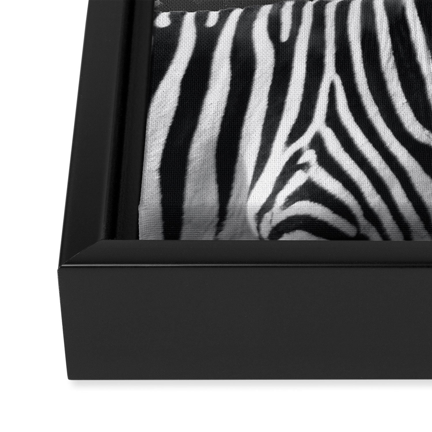 Zebra In The City - Black And White Photography Collage Framed Canvas Print Gallery Image 3