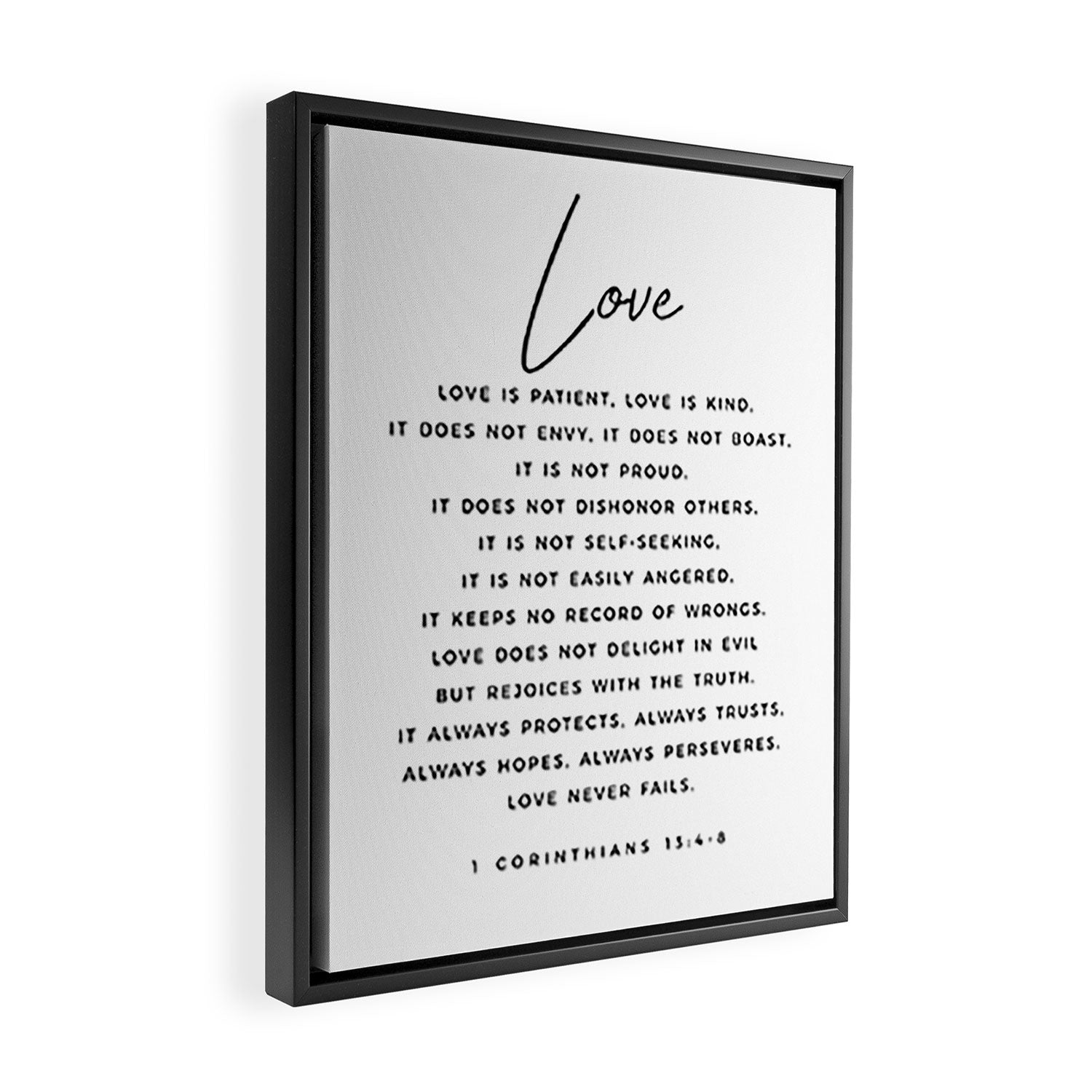 1 Corinthians 13 Love Is Patient Love Is Kind Love Never Fails Bible Verse Print Scripture Christian Framed Canvas Print Gallery Image 2