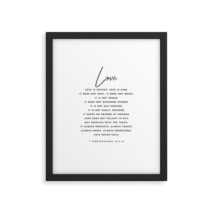 1 Corinthians 13 Love Is Patient Love Is Kind Love Never Fails Bible Verse Print Scripture Christian Framed Art Print Gallery Image 1