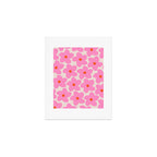 Abstract Retro Flower Pink Orange And Neutral Print Preppy Modern Floral Art Print Gallery Image 1