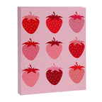 Abstract Retro Fruit Print Pink And Red Aesthetic Modern Preppy Strawberries Canvas Print Gallery Image 6