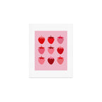 Abstract Retro Fruit Print Pink And Red Aesthetic Modern Preppy Strawberries Art Print Gallery Image 1