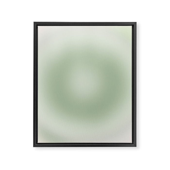Aura Gradient In Sage Green Framed Canvas Print Gallery Image 1