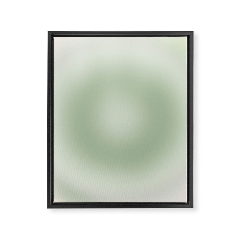 Aura Gradient In Sage Green Framed Canvas Print Gallery Image 6