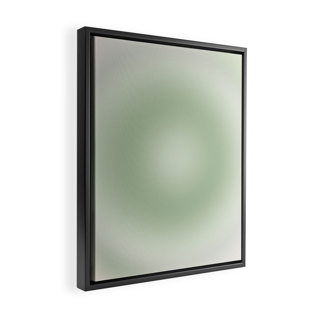 Aura Gradient In Sage Green Framed Canvas Print Gallery Image 2