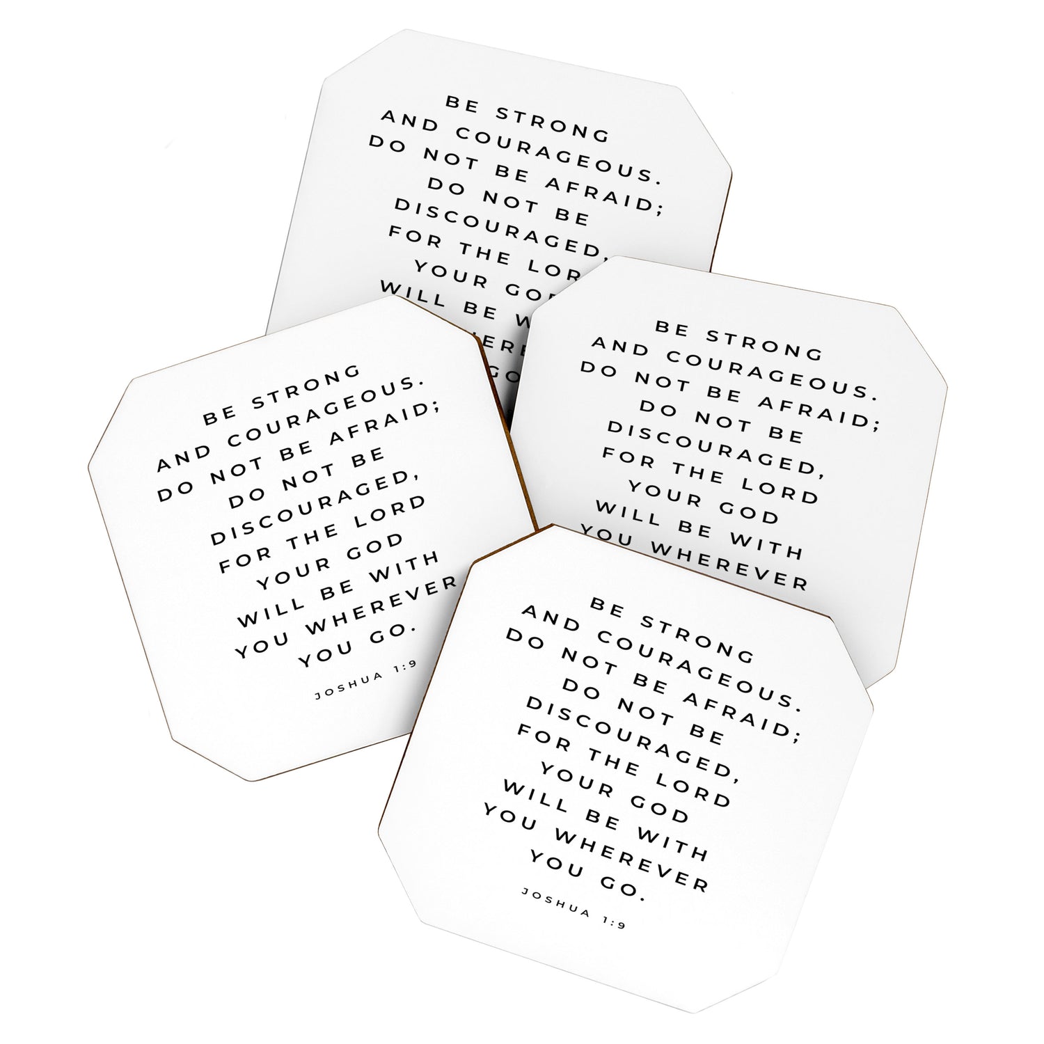 Be Strong And Courageous, Joshua 1 9 Print, Bible Verse Wall Art, Christian Decor, Scripture Quote  Coaster Gallery Image 1
