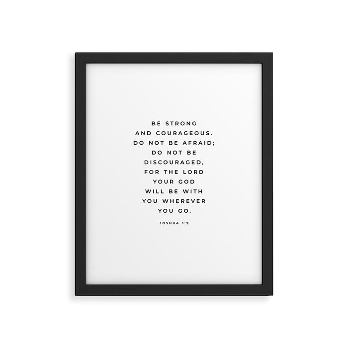 Be Strong And Courageous, Joshua 1 9 Print, Bible Verse Wall Art, Christian Decor, Scripture Quote  Framed Art Print Gallery Image 1