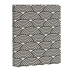 Black And Cream White Japanese Seigaiha Wave Canvas Print Gallery Image 6