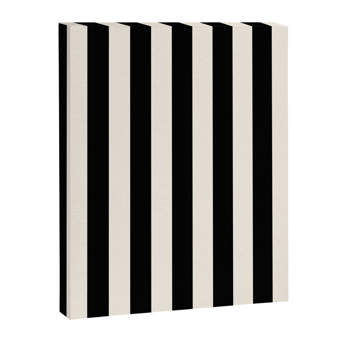 Black And Cream White Vertical Stripes Canvas Print Gallery Image 1