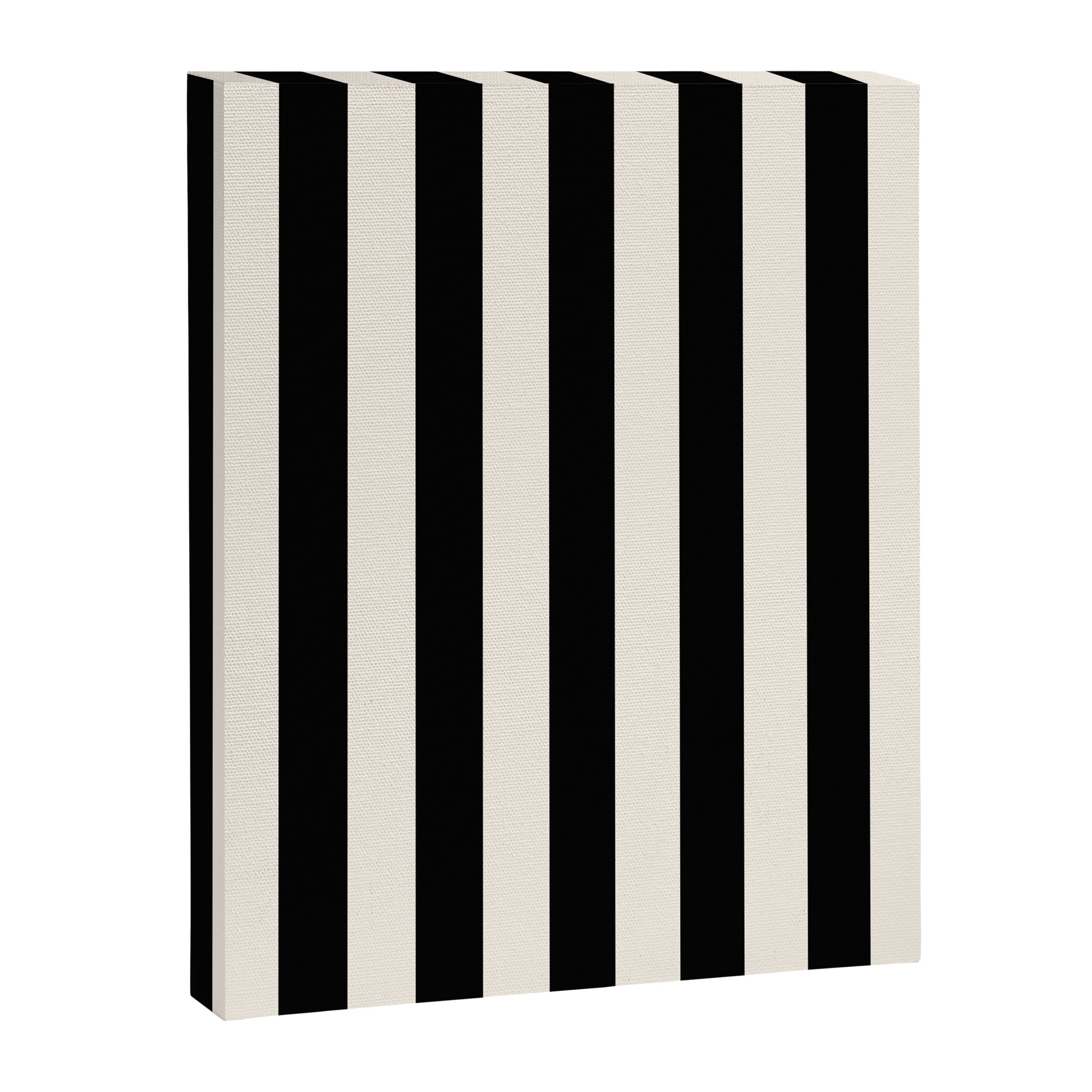 Black And Cream White Vertical Stripes Canvas Print Gallery Image 6