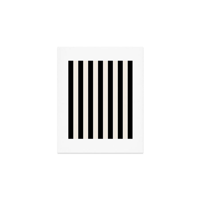 Black And Cream White Vertical Stripes Art Print Gallery Image 1