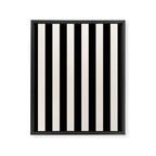 Black And Cream White Vertical Stripes Framed Canvas Print Gallery Image 6