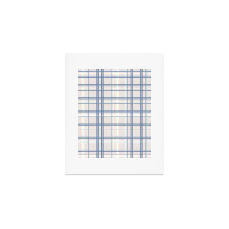 Blue And Cream Gingham Art Print Gallery Image 1