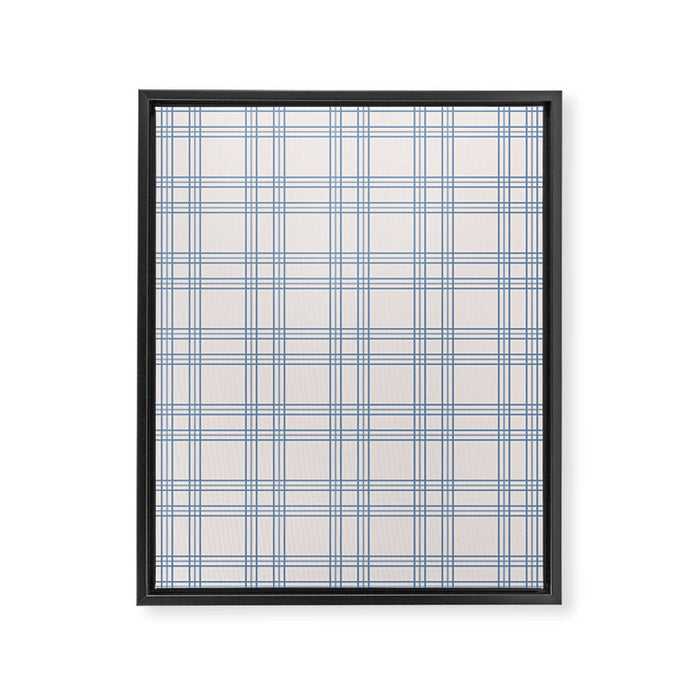Blue And Cream Gingham Framed Canvas Print Gallery Image 1