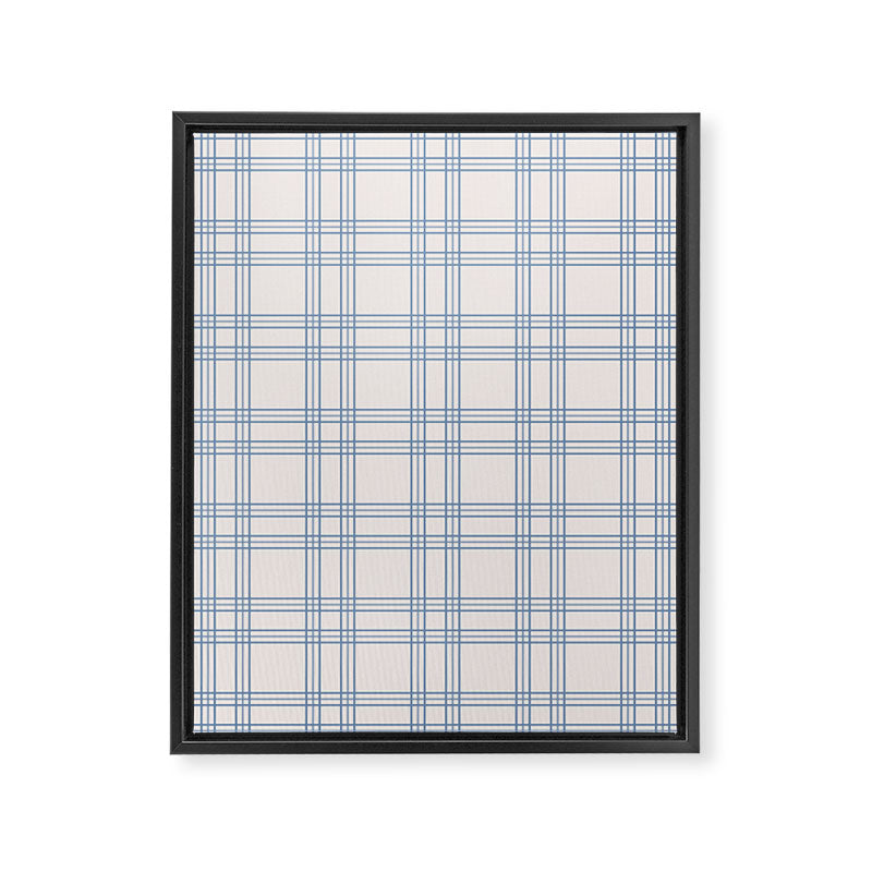 Blue And Cream Gingham Framed Canvas Print Gallery Image 6