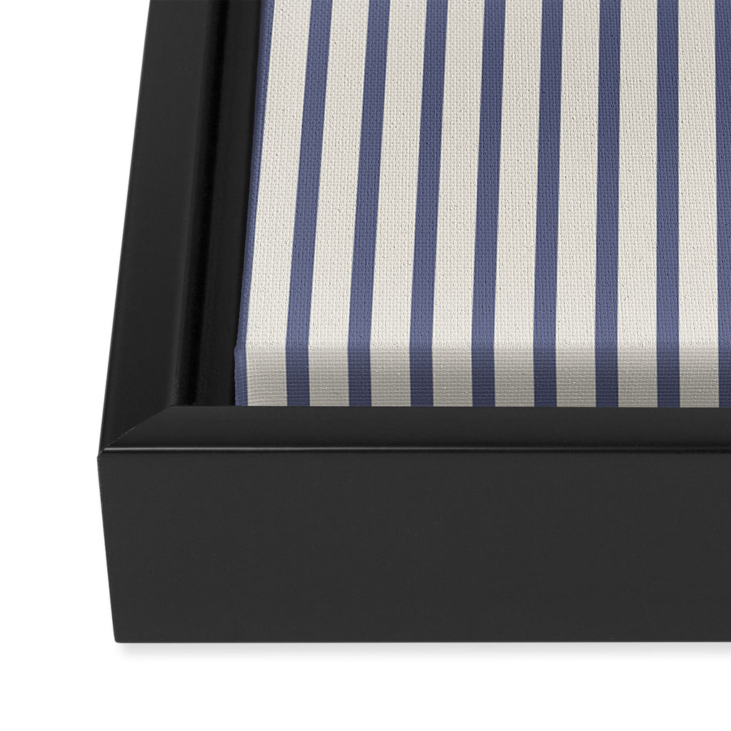 Blue And Cream Striped Framed Canvas Print Gallery Image 3