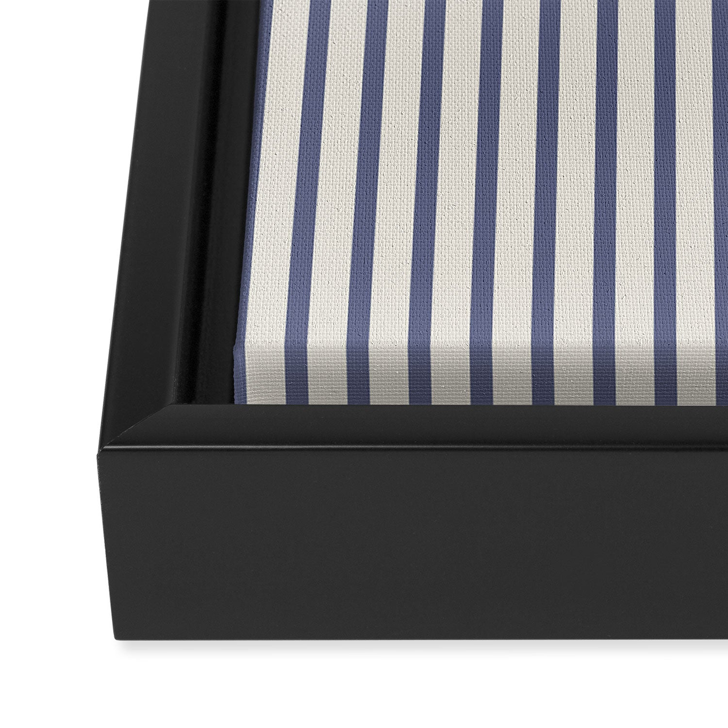 Blue And Cream Striped Framed Canvas Print Gallery Image 3