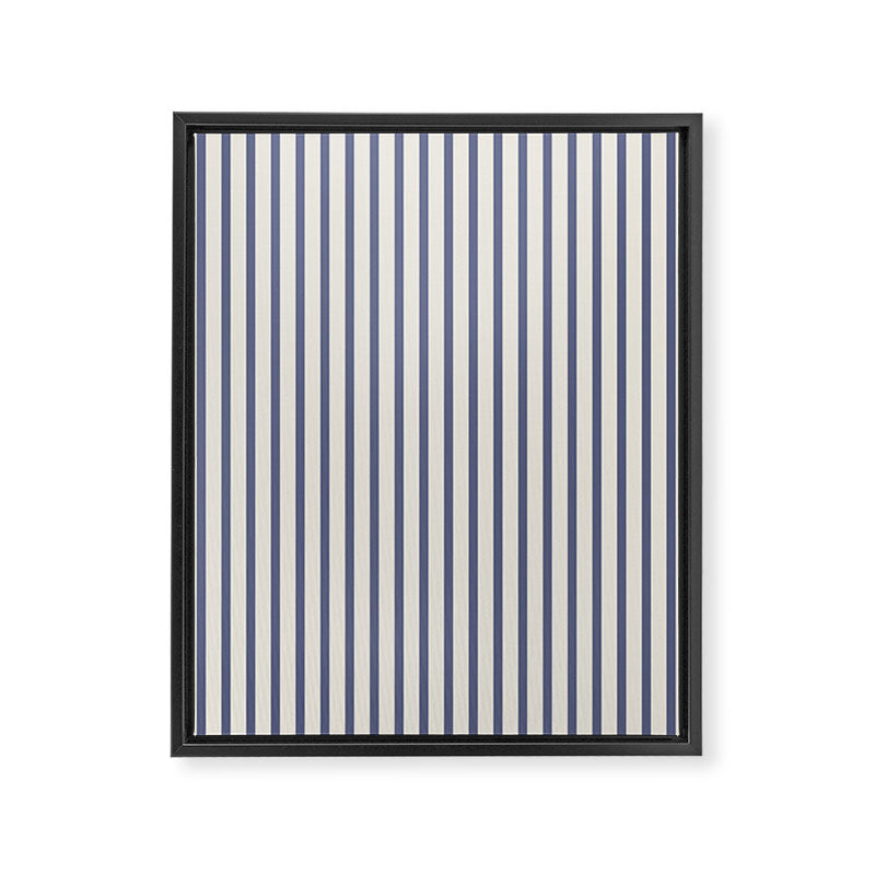 Blue And Cream Striped Framed Canvas Print Gallery Image 6