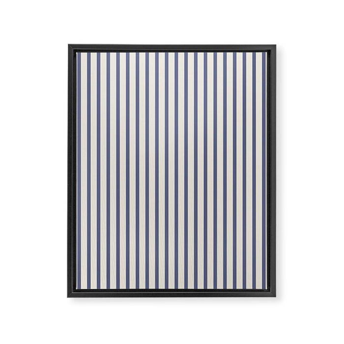 Blue And Cream Striped Framed Canvas Print Gallery Image 1