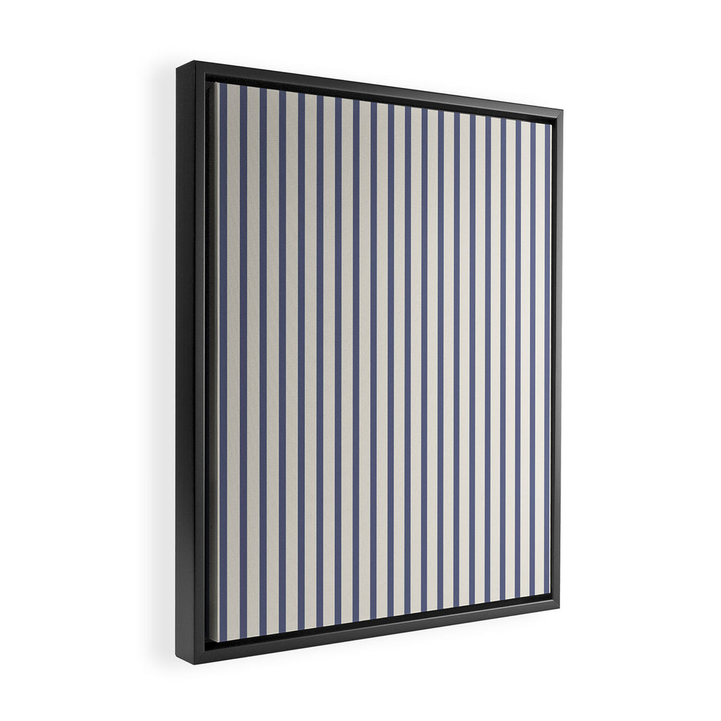 Blue And Cream Striped Framed Canvas Print Gallery Image 2