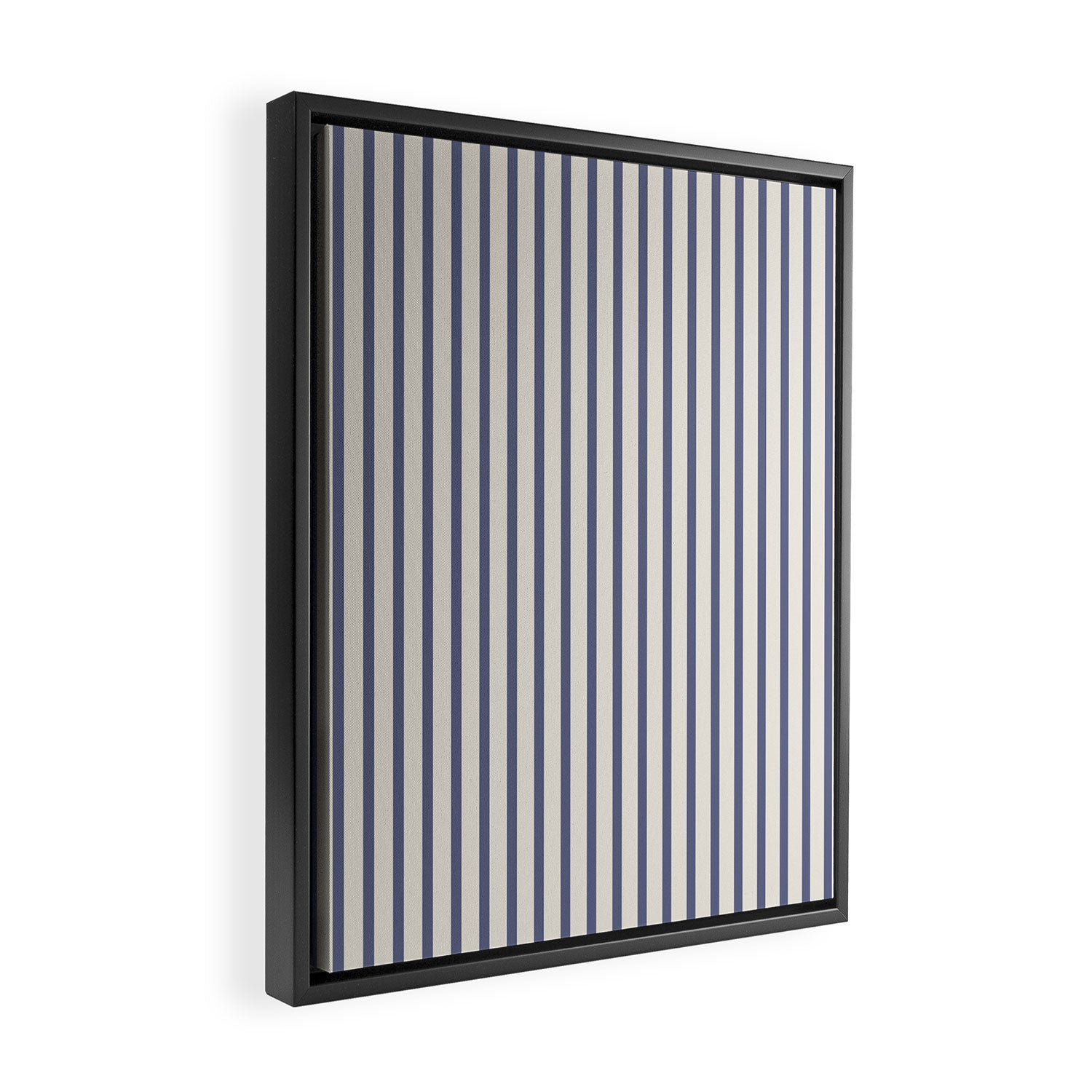 Blue And Cream Striped Framed Canvas Print Gallery Image 2