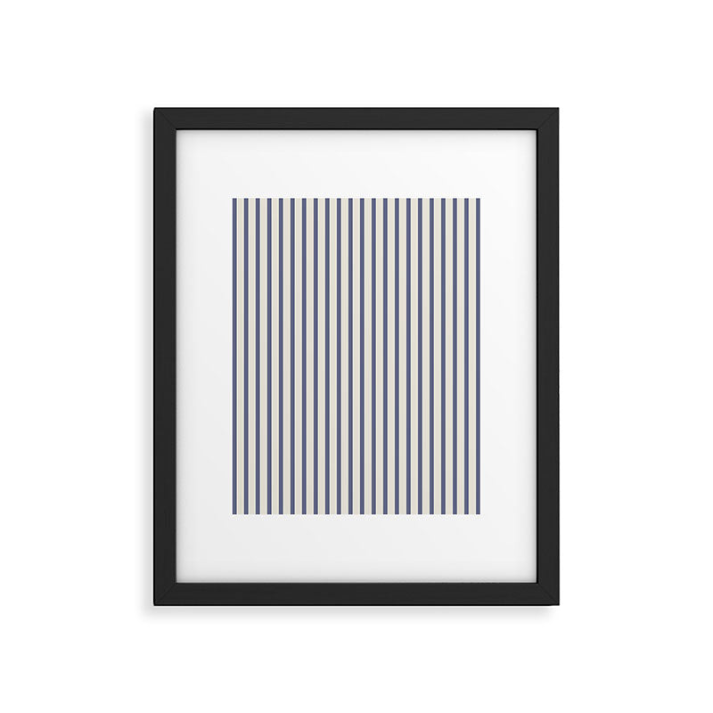 Blue And Cream Striped Framed Art Print Gallery Image 5