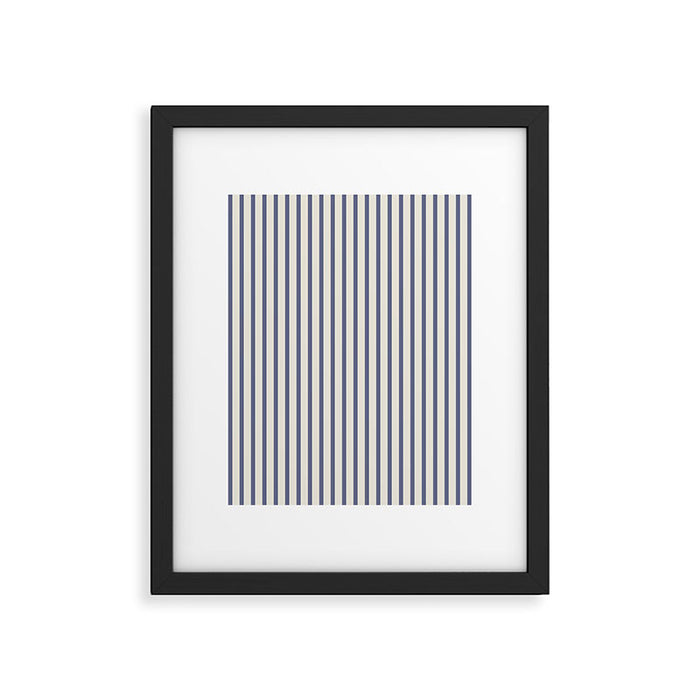 Blue And Cream Striped Framed Art Print Gallery Image 1