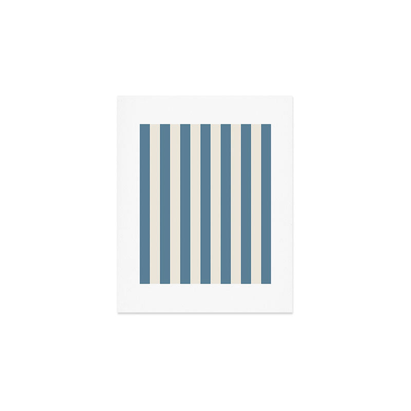 Blue And Cream Vertical Stripes Art Print Gallery Image 1