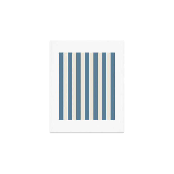 Blue And Cream Vertical Stripes Art Print Gallery Image 1