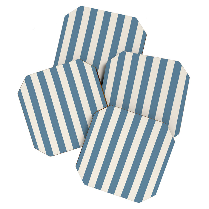 Blue And Cream Vertical Stripes Coaster Gallery Image 1