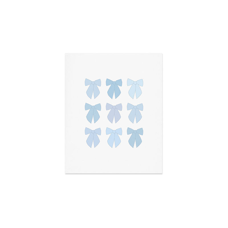 Blue Bows Preppy Coquette Art Print Gallery Image 1