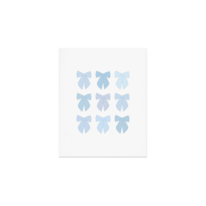 Blue Bows Preppy Coquette Art Print Gallery Image 1