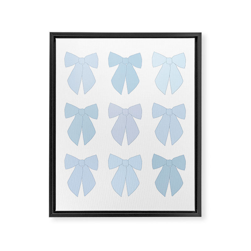 Blue Bows Preppy Coquette Framed Canvas Print Gallery Image 6