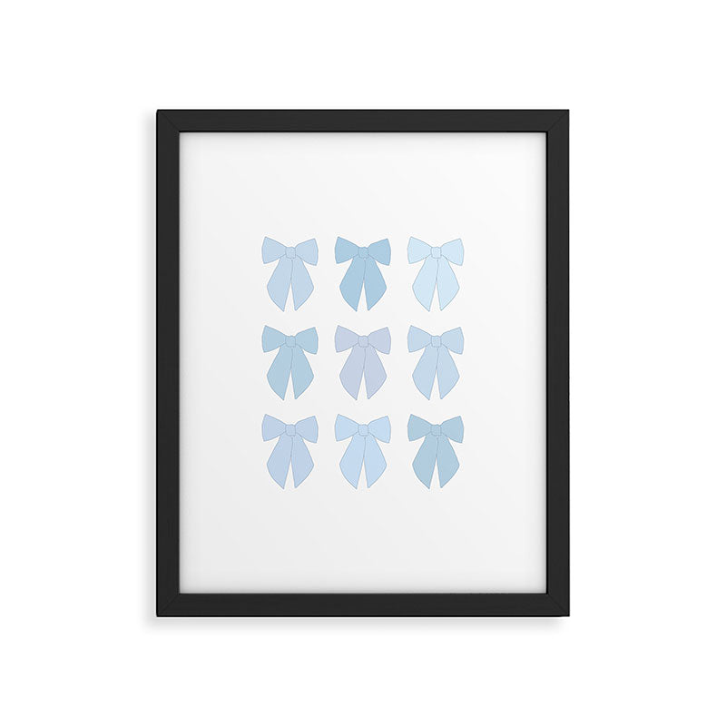 Blue Bows Preppy Coquette Framed Art Print Gallery Image 4