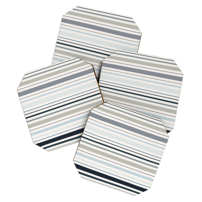 Blue Coastal Stripes Coaster Gallery Image 1