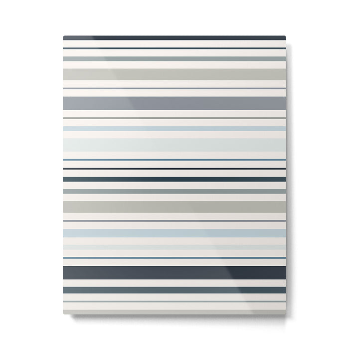 Blue Coastal Stripes Metal Print Gallery Image 1