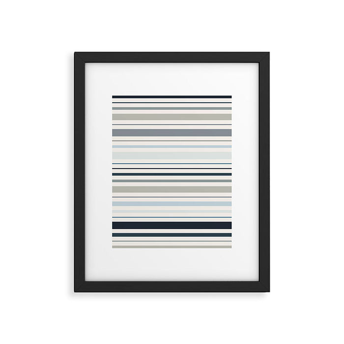 Blue Coastal Stripes Framed Art Print Gallery Image 1