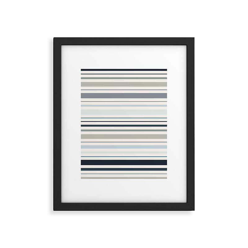 Blue Coastal Stripes Framed Art Print Gallery Image 5