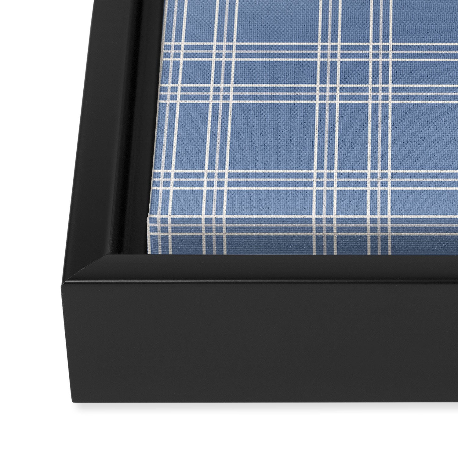 Blue Gingham Framed Canvas Print Gallery Image 3