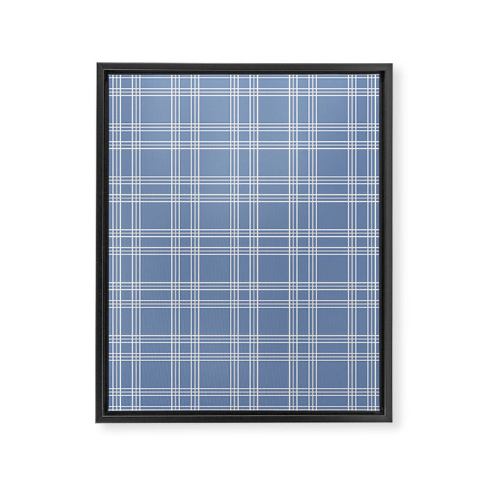 Blue Gingham Framed Canvas Print Gallery Image 1