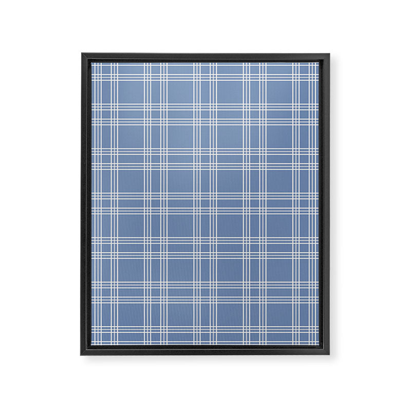 Blue Gingham Framed Canvas Print Gallery Image 6