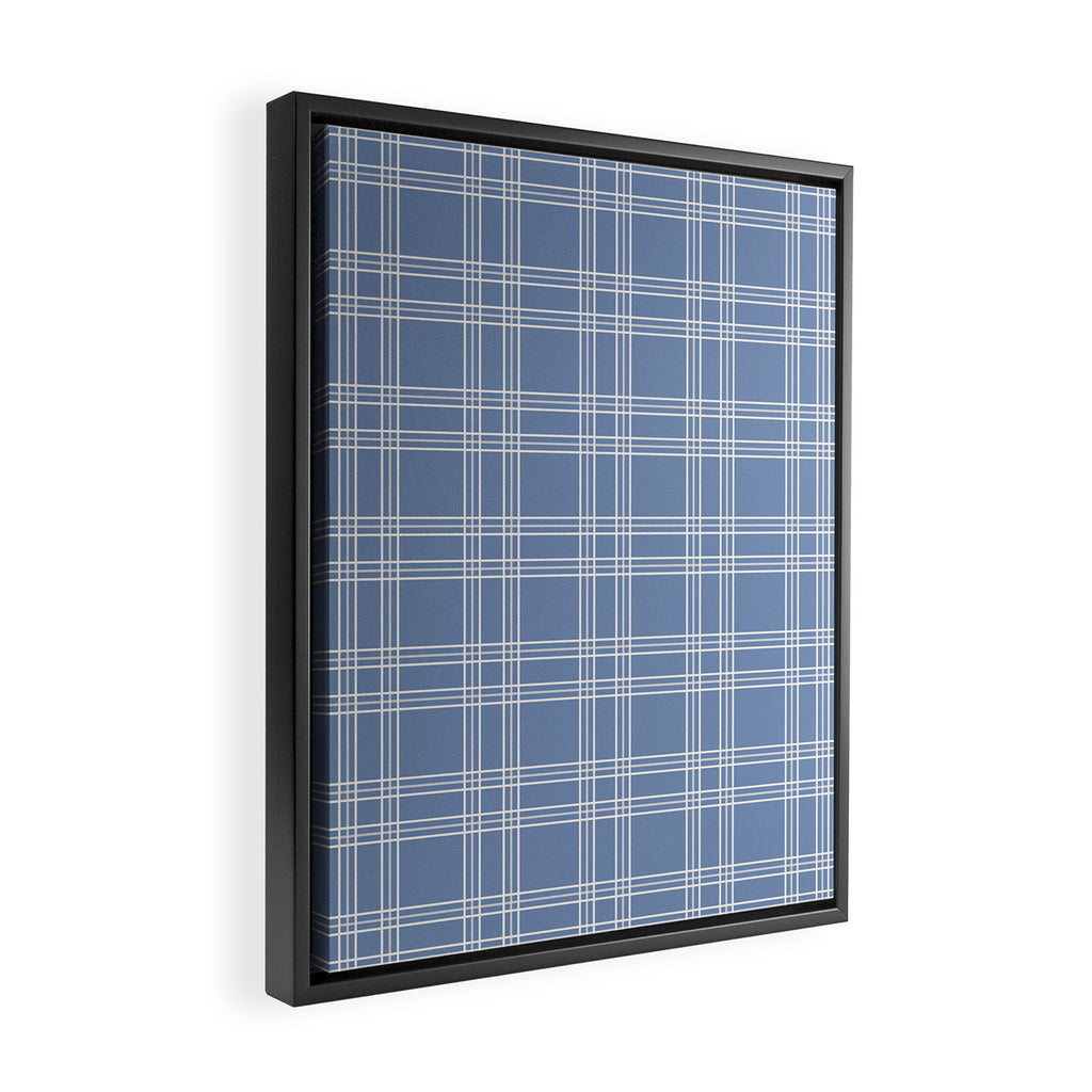 Blue Gingham Framed Canvas Print Gallery Image 2