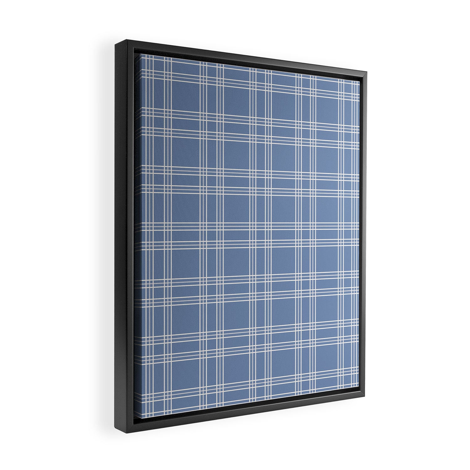 Blue Gingham Framed Canvas Print Gallery Image 2