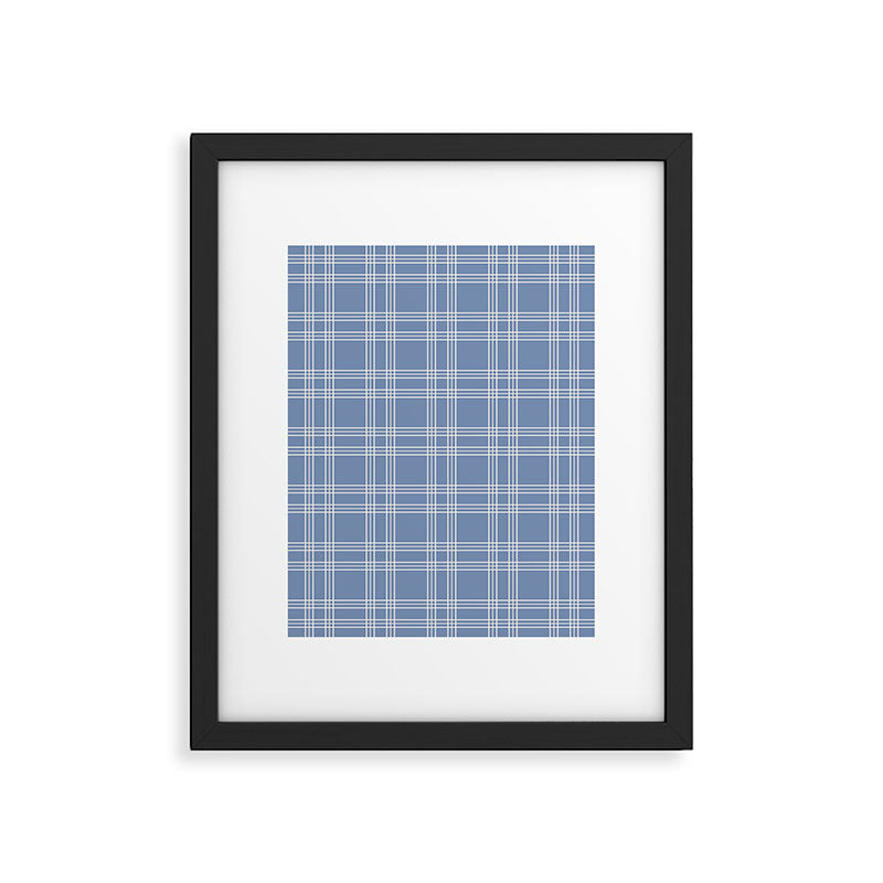 Blue Gingham Framed Art Print Gallery Image 5